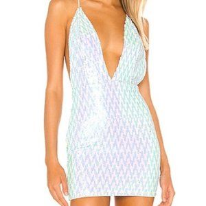 Never Worn Superdown Iridescent Sequin Body-con Mini Dress